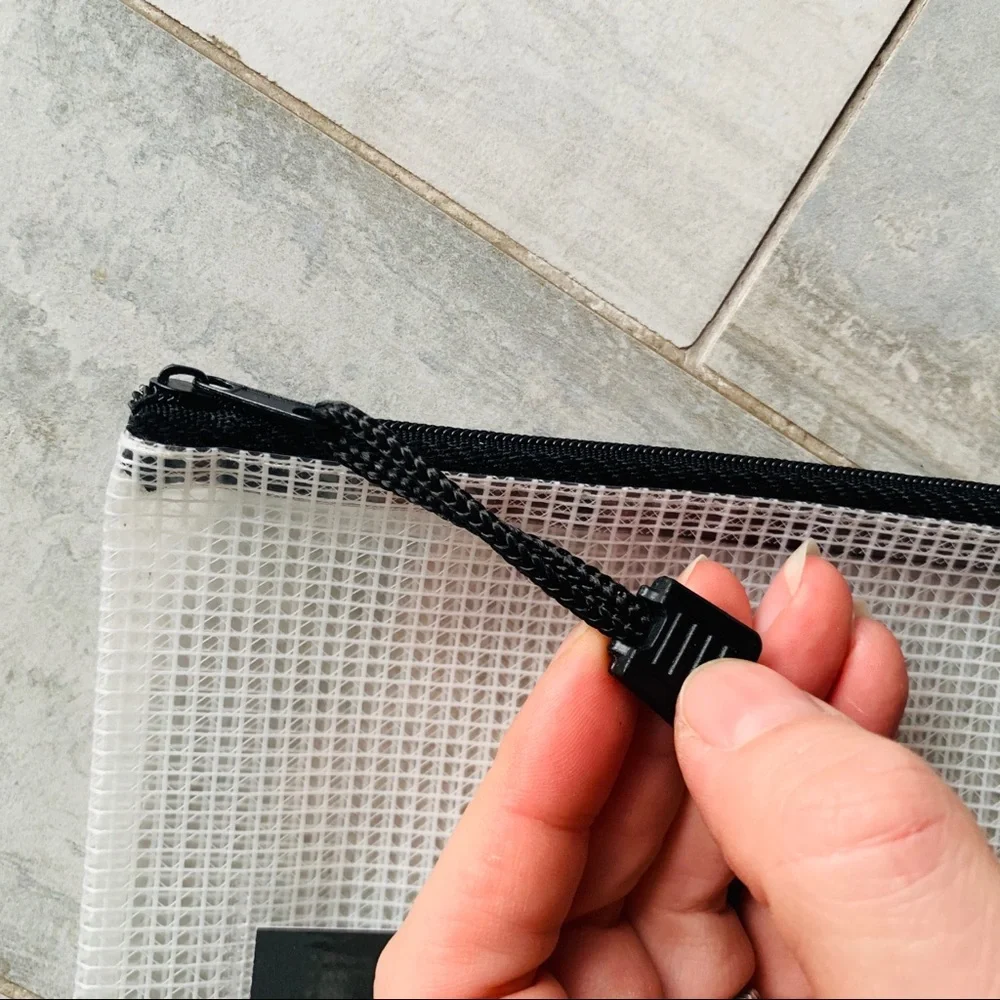 1-2-3pcs Clear Checked TSA Approved Traveling Zip Pouch Mini Hand Bag